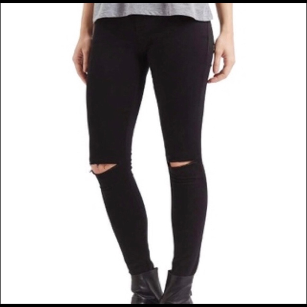 Topshop Moto Leigh mid rise black jeans